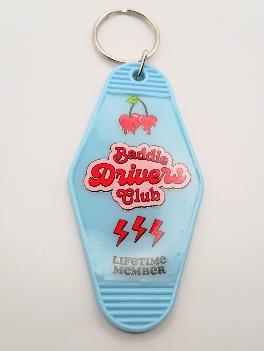Blue 'Baddie Drivers Club' Keychain with Lifetime Member Badge